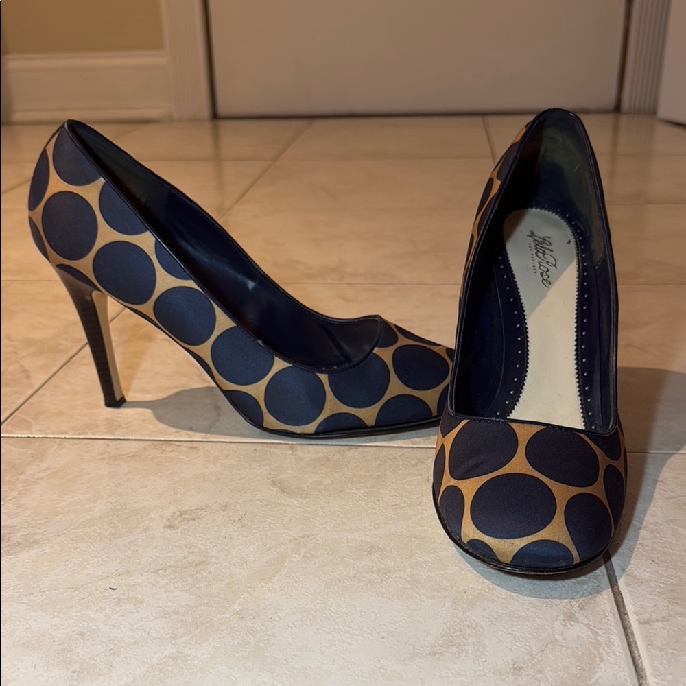 Lela Rose Tan and Blue High Heeled Pumps